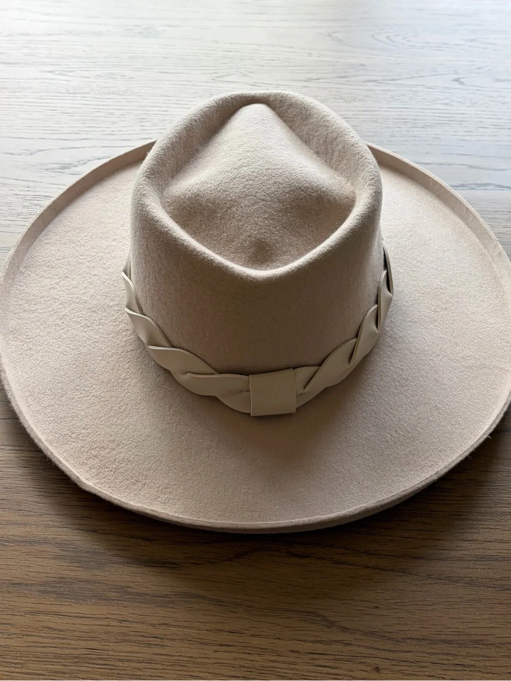 NWT San Diego Hat Company Womens One Size Beige Wool Felt Adjustable Fedora Hat